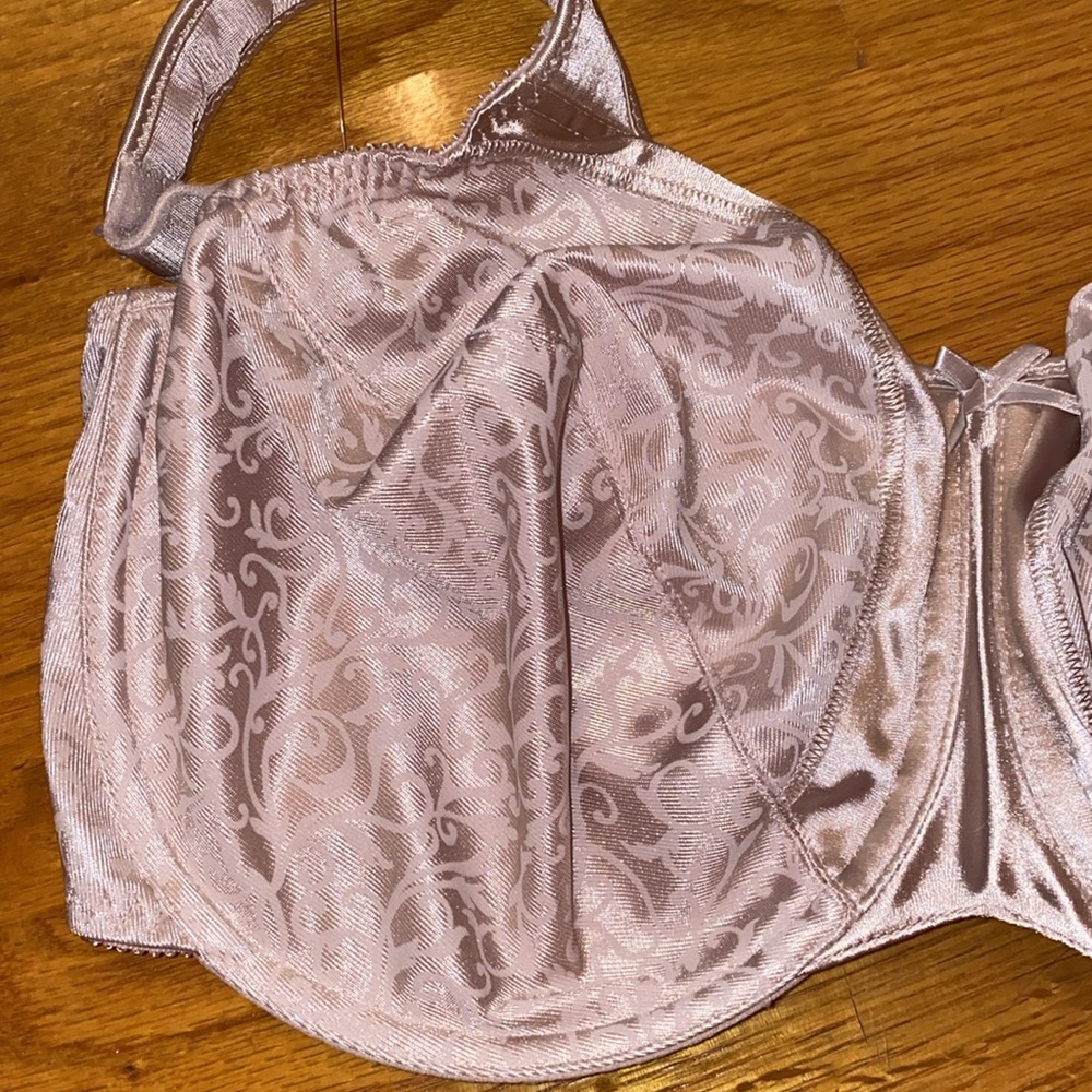 38DDD MINIMIZER Bali Underwire Satin Tracings 3562 Nude 4 Hook Wide Strap 3D 38F - Picture 6 of 12